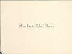 Letter from Lucia Cabell Brown by University of Alabama School of Law