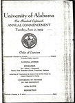 1949 Commencement Program, Bachelors of Laws by University of Alabama - Tuscaloosa