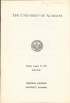 1971 Commencement Program, Summer by University of Alabama - Tuscaloosa